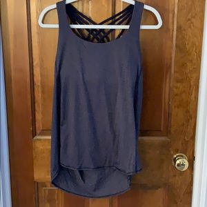 EUC Lululemon Wild Tank Drape Open Back 10 Blue
